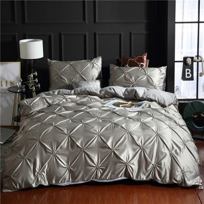 3D Luxury Style Hotel Home White Euro Παντοδύναμη Κάλυψη Με Κεφαλοφόρο Κάλυψη 3pcs Εγκατάσταση κρεβατιού