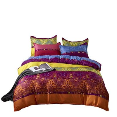 Home Hotel Bohemian Double Duvet Cover Set Μπλε με καφέ Boho Quilt στρώμα κρεβατιού