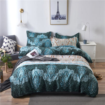 Home Hotel Bohemian Double Duvet Cover Set Μπλε με καφέ Boho Quilt στρώμα κρεβατιού