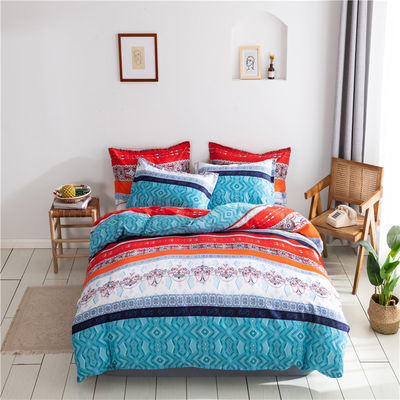 Home Hotel Bohemian Double Duvet Cover Set Μπλε με καφέ Boho Quilt στρώμα κρεβατιού