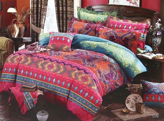 Home Hotel Bohemian Double Duvet Cover Set Μπλε με καφέ Boho Quilt στρώμα κρεβατιού