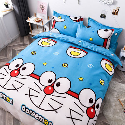 Απλό 4 PCs Cartoon Polyester Sheet Set για Δίδυμο Διπλό Βασίλισσα King Size κρεβάτια