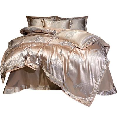 Γάμος Jacquard Τυπωμένο πολυτελή King Size μετάξι σατέν κρεβάτι για βιώσιμη άνεση