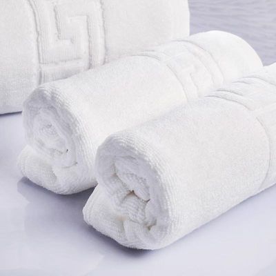 Το Comfort Hotel Luxury Jacquard White Bath Towel Set 100% Cotton Μεγάλη πετσέτα παραλίας για OEM