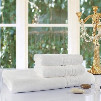 Το Comfort Hotel Luxury Jacquard White Bath Towel Set 100% Cotton Μεγάλη πετσέτα παραλίας για OEM