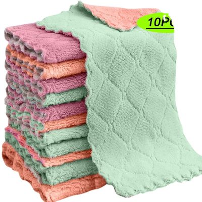 10pcs Κουρέλια για οικιακό καθαρισμό Απορροφητικά και ανθεκτικά επιτραπέζια σκεύη