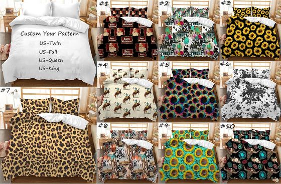 Προσαρμοσμένο Sunflower Leopard εκτύπωση κουβέρτα κουβέρτα κάλυψη σετ για μη-αναλώσιμα κρεβατάκια