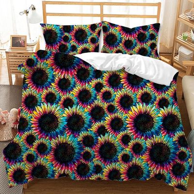 Προσαρμοσμένο Sunflower Leopard εκτύπωση κουβέρτα κουβέρτα κάλυψη σετ για μη-αναλώσιμα κρεβατάκια