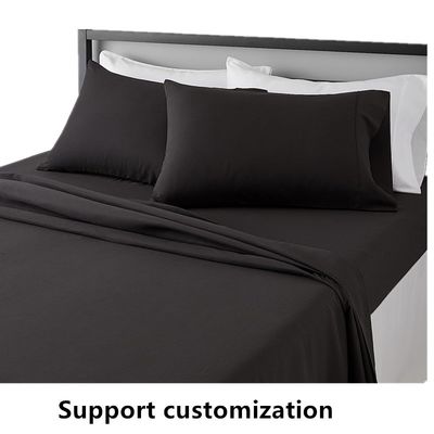 Πλέσιμο Super Soft Microfiber 4 τεμάχια στρώμα κρεβατιού με βαθιές τσέπες Queen Black Solid