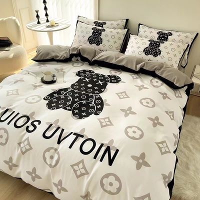 Προσαρμοσμένο χρώμα 4Pcs 100% Πολυέστερ Λευκό αρκούδι σεντόνι για το ξενοδοχείο Baby Home